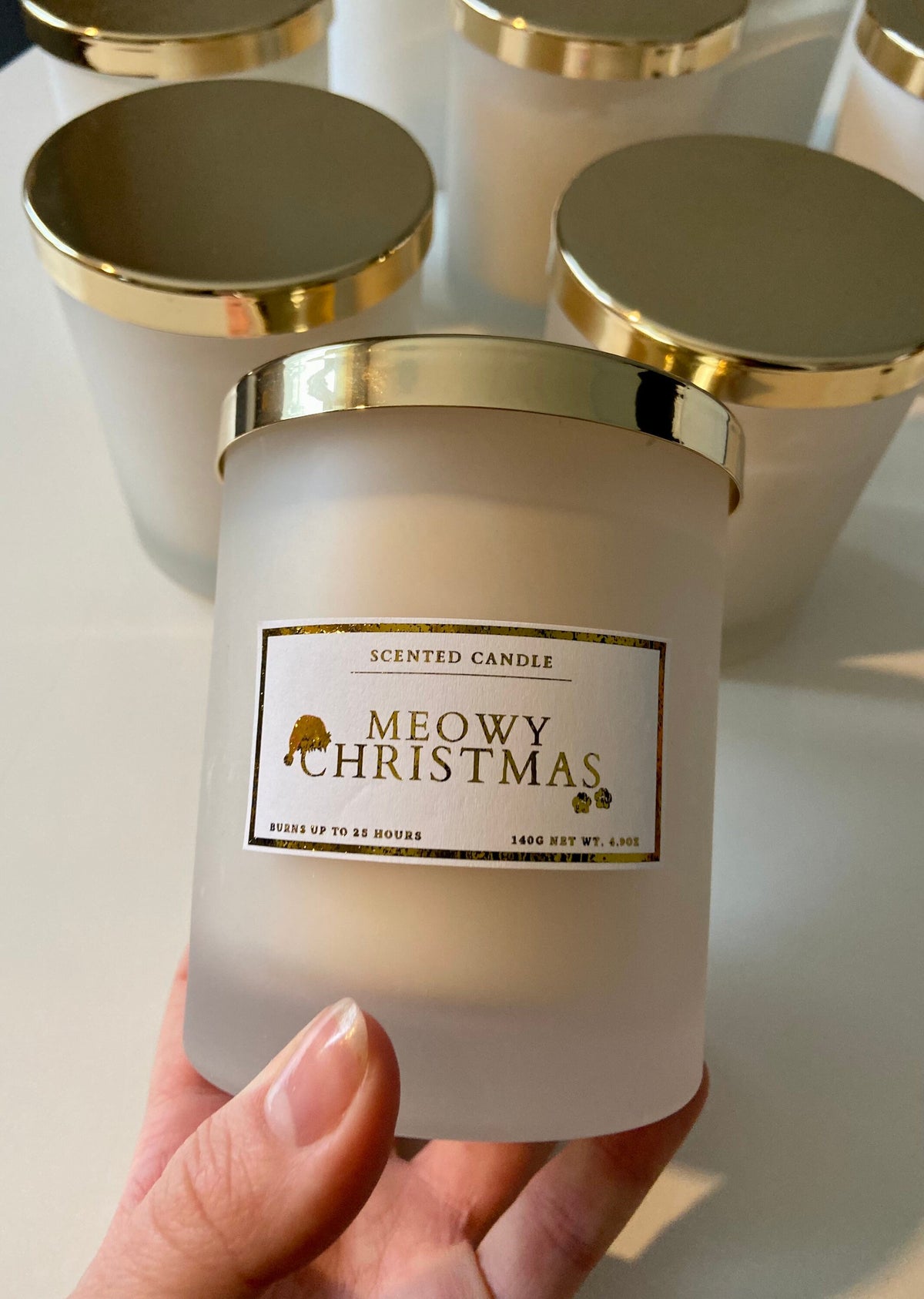 Meowy Christmas Candle