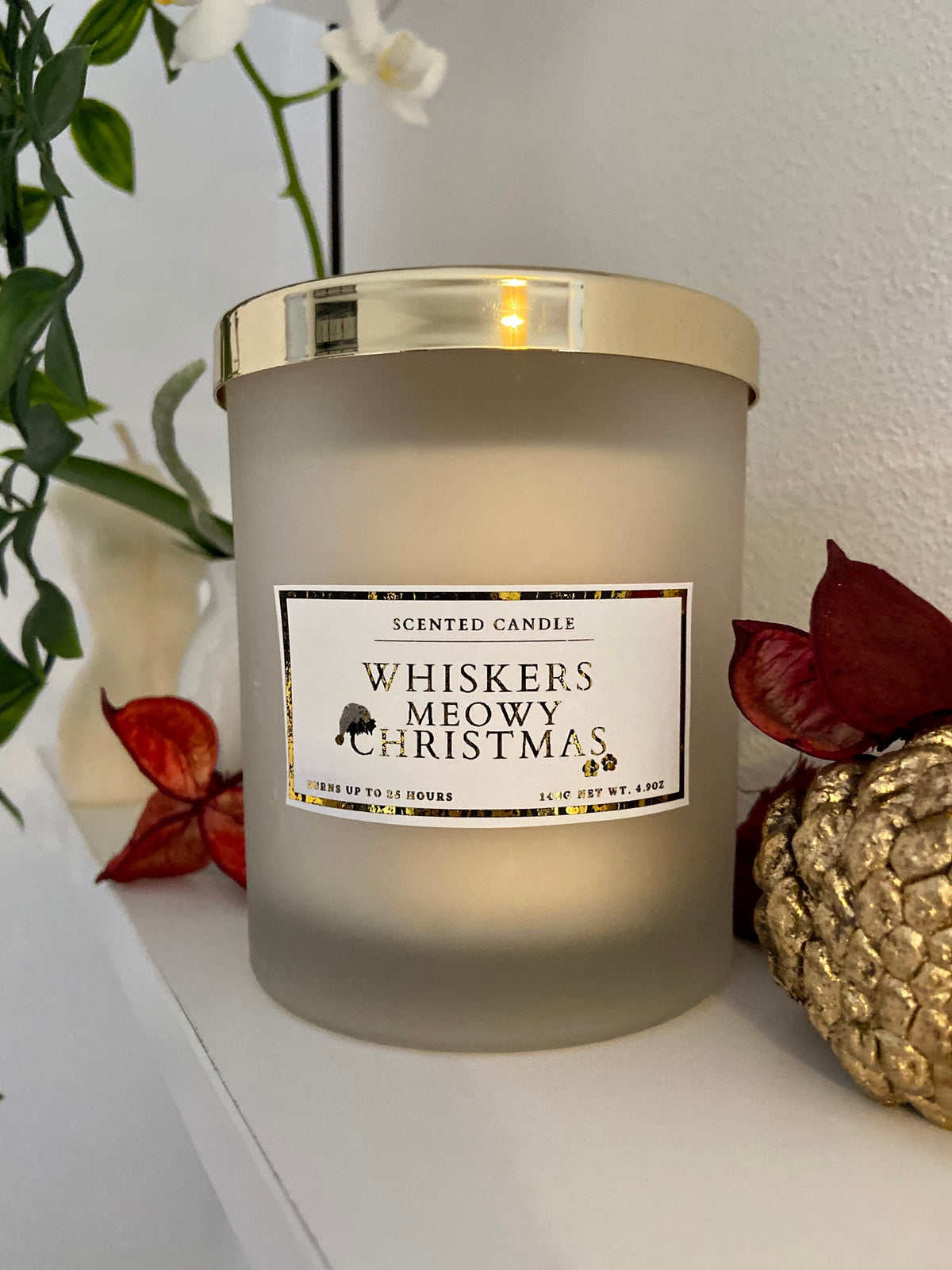 Meowy Christmas Candle