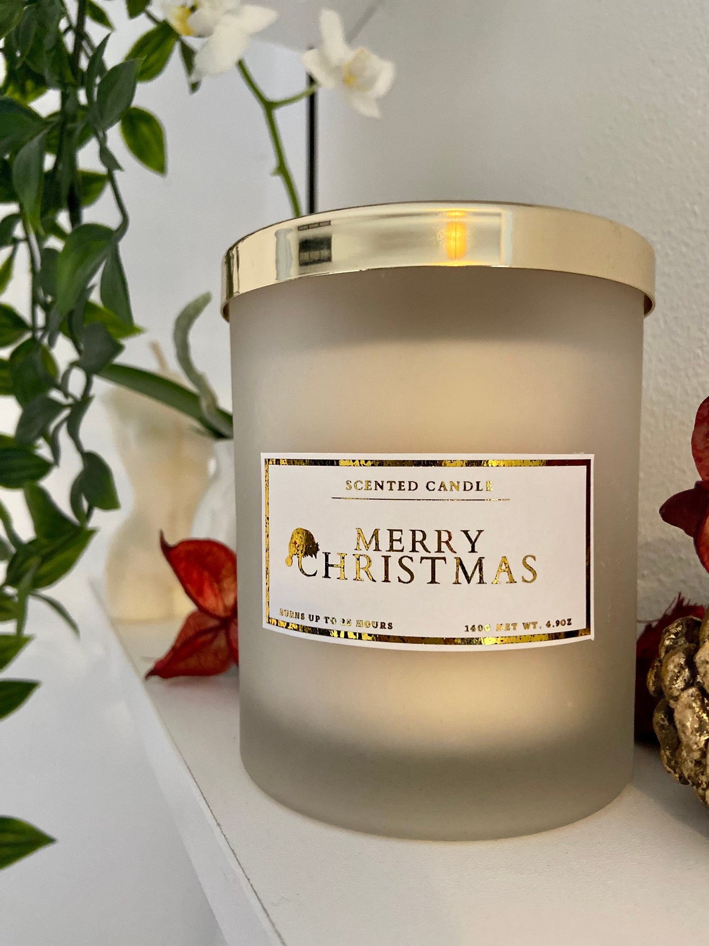 Personalised Merry Christmas Candle
