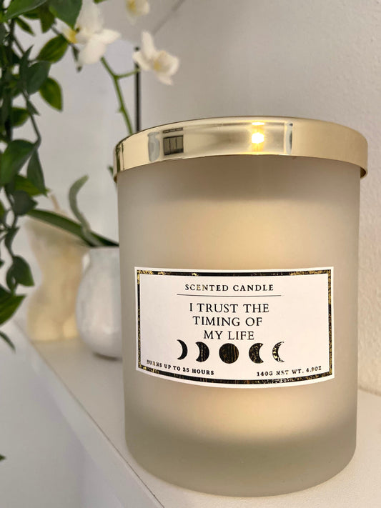 I Trust The Timing Of My Life Affirmation Candle