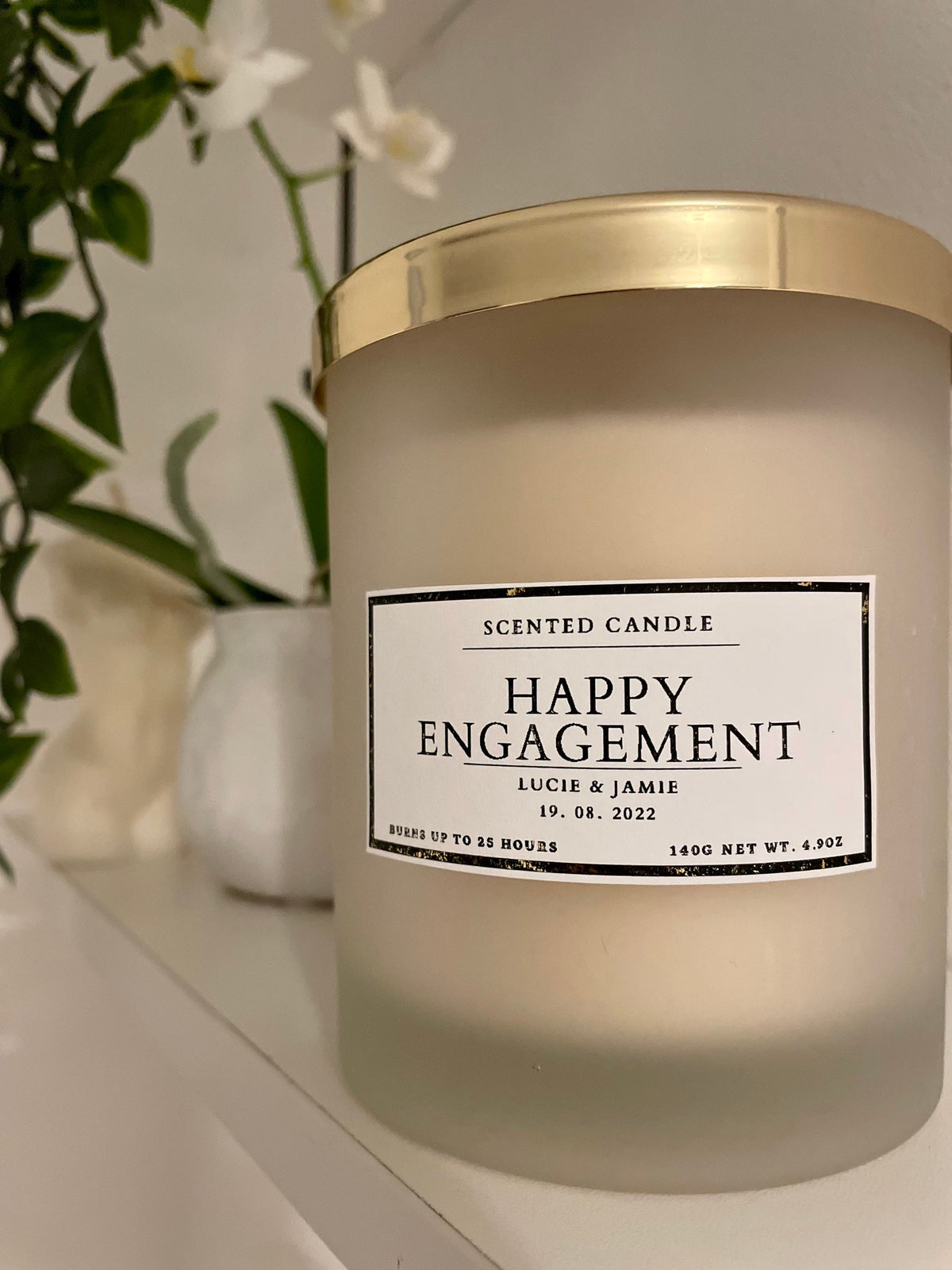 Personalised Happy Engagement Candle