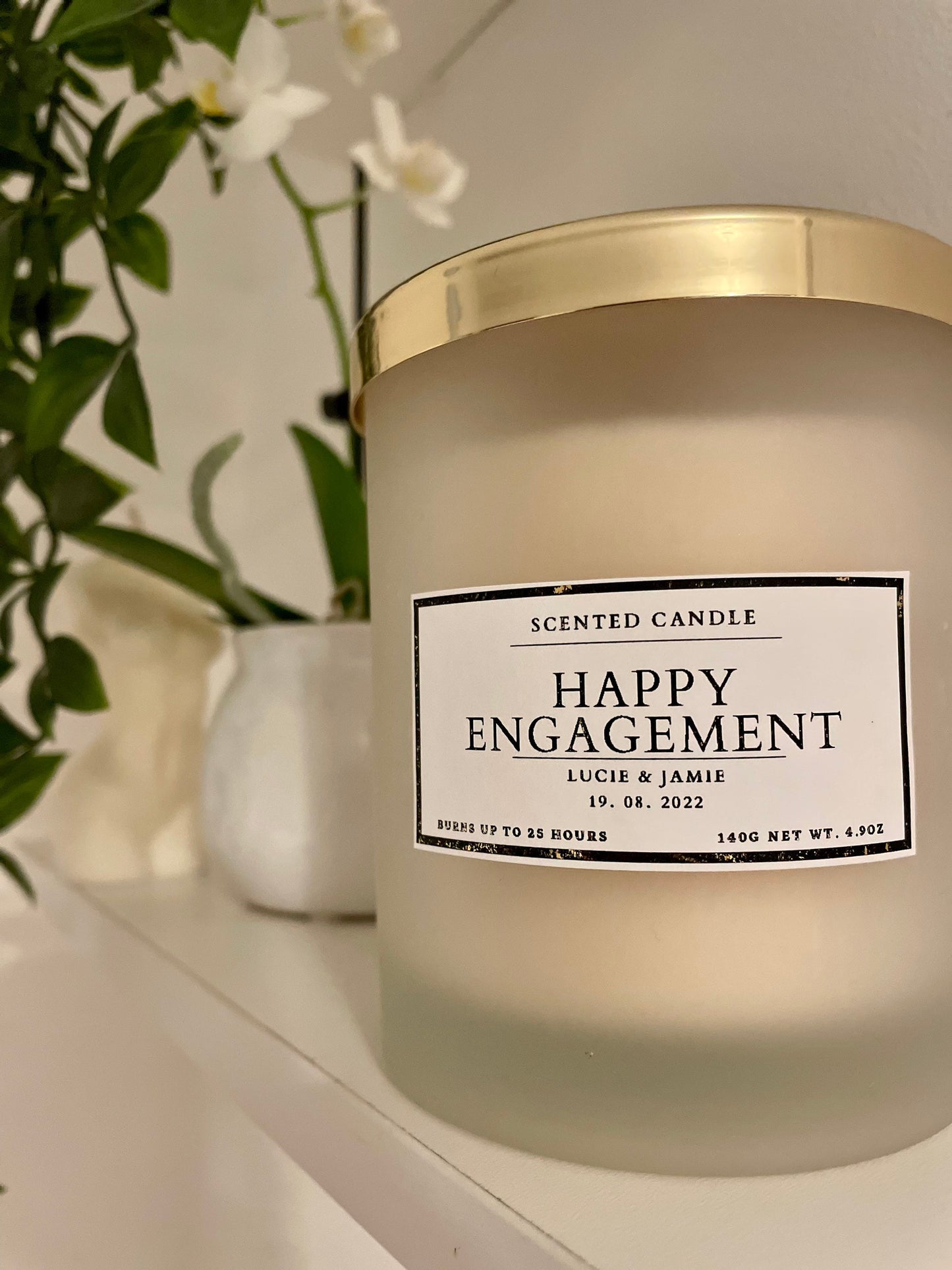 Personalised Happy Engagement Candle