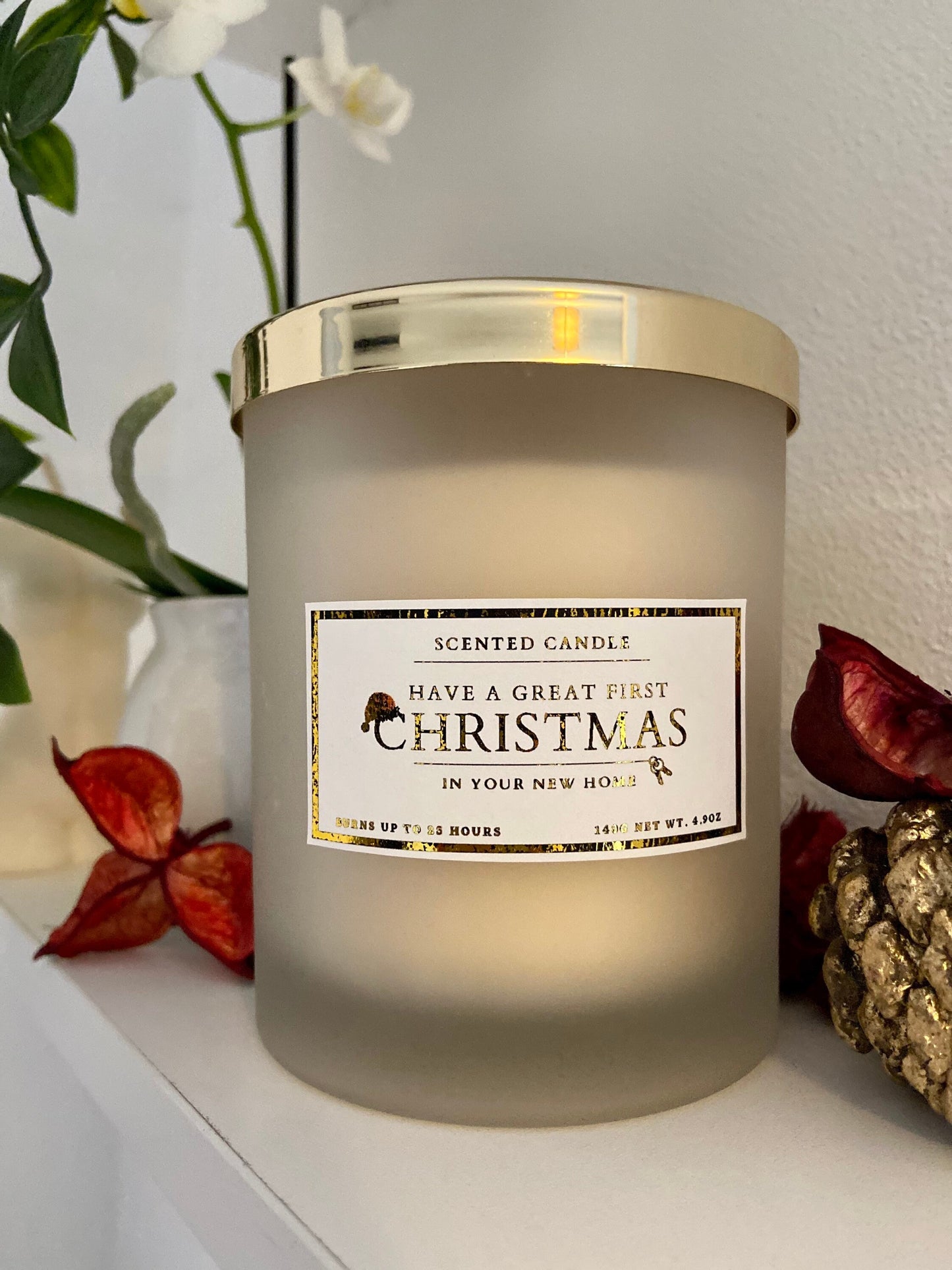 Have A Great First Christmas In Your New Home Personalised Candle