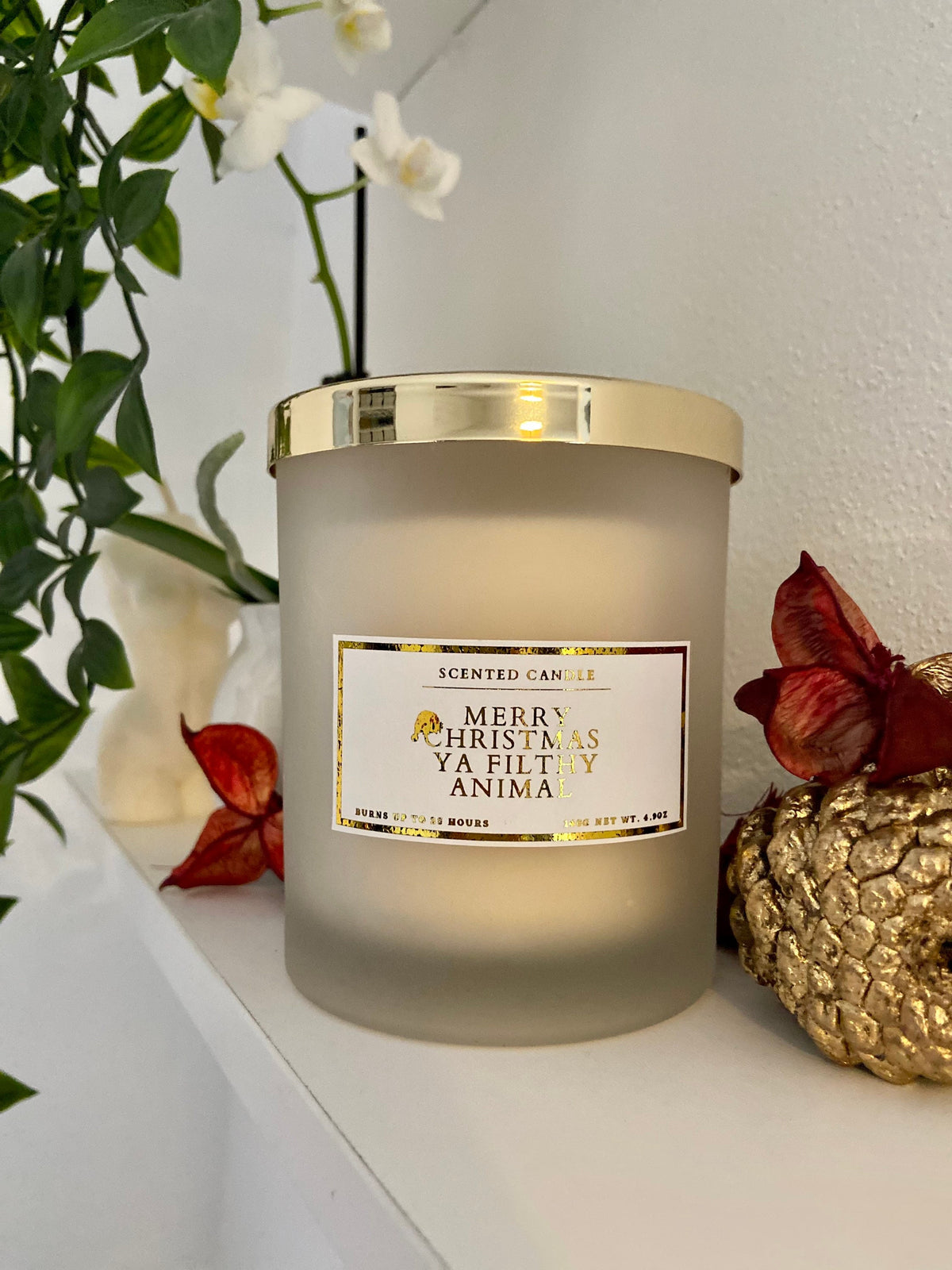 Merry Christmas Ya Filthy Animal Candle