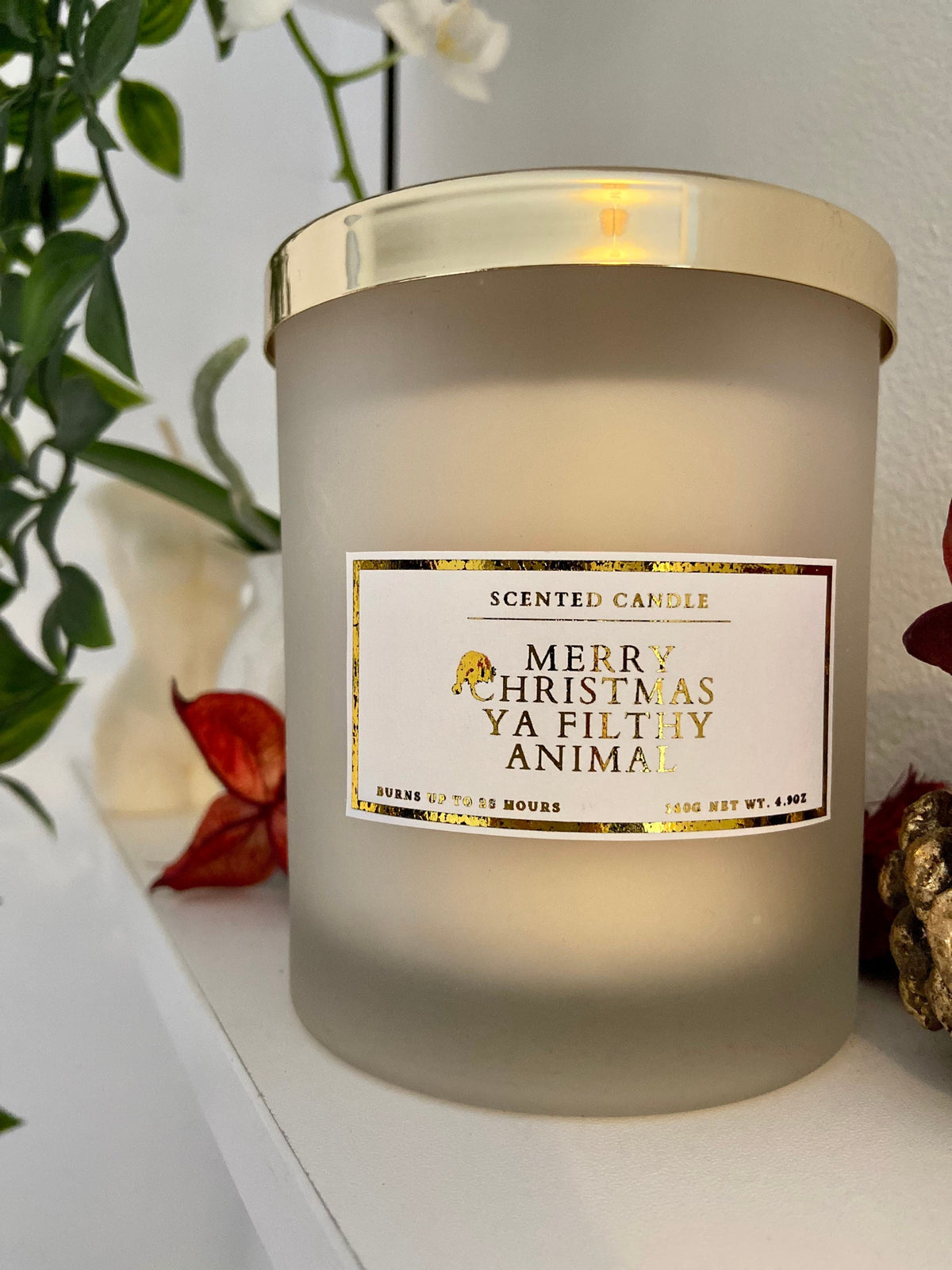 Merry Christmas Ya Filthy Animal Candle