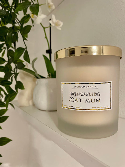 Happy Mother's Day To The World's Best Cat Mum Candle