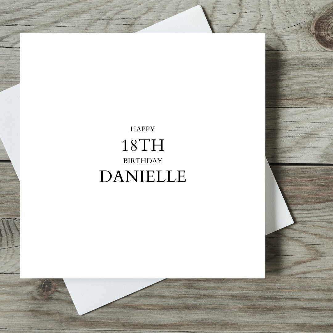 Happy 18th Birthday Personalised Card