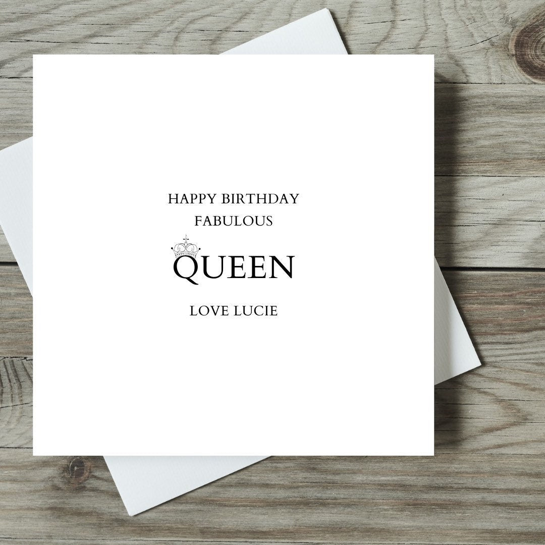 Happy Birthday Fabulous Queen Personalised Birthday Card