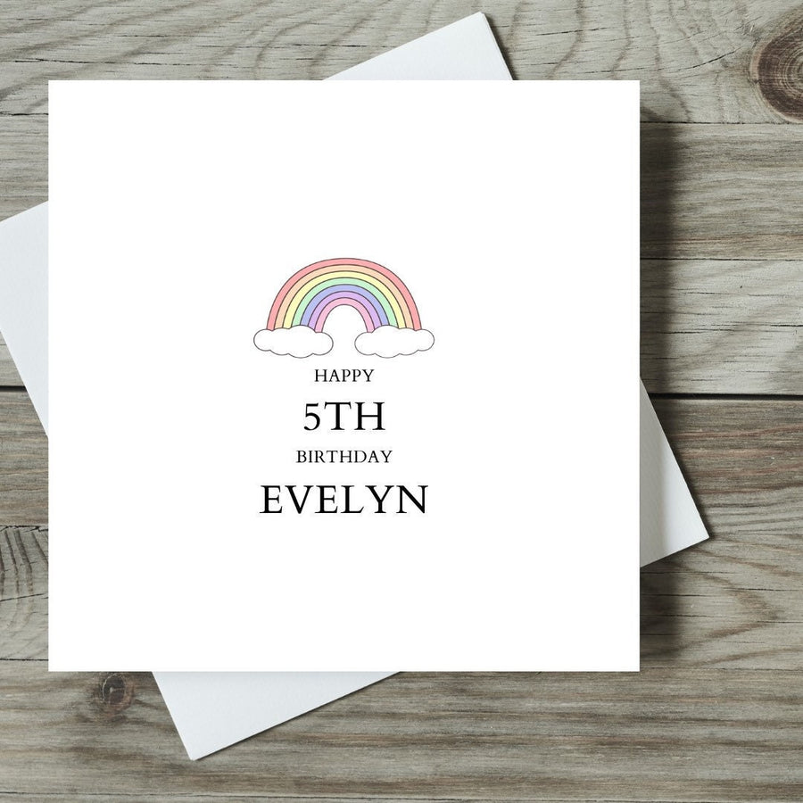 Personalised Rainbow Birthday Card