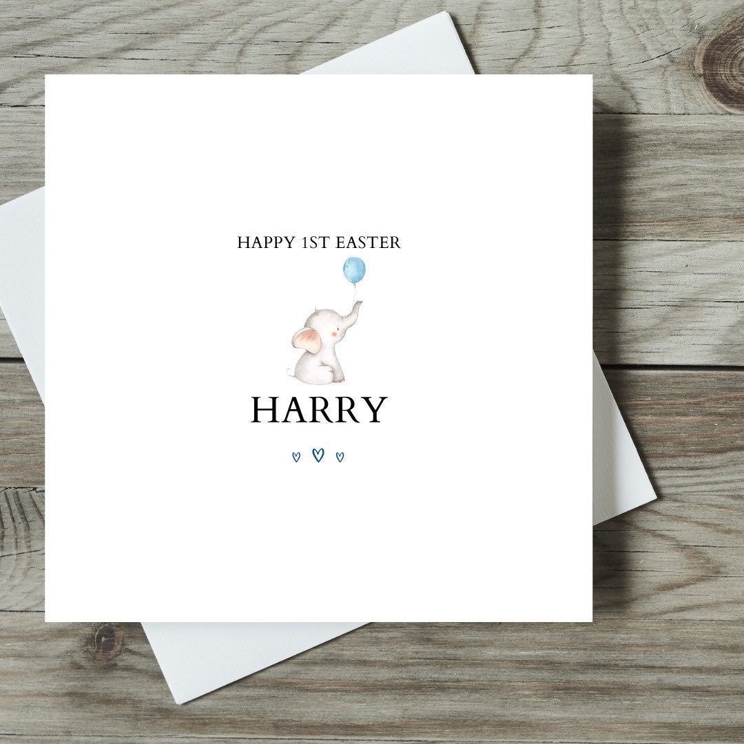 Happy 1st Easter Personalised Baby Boy Easter Card