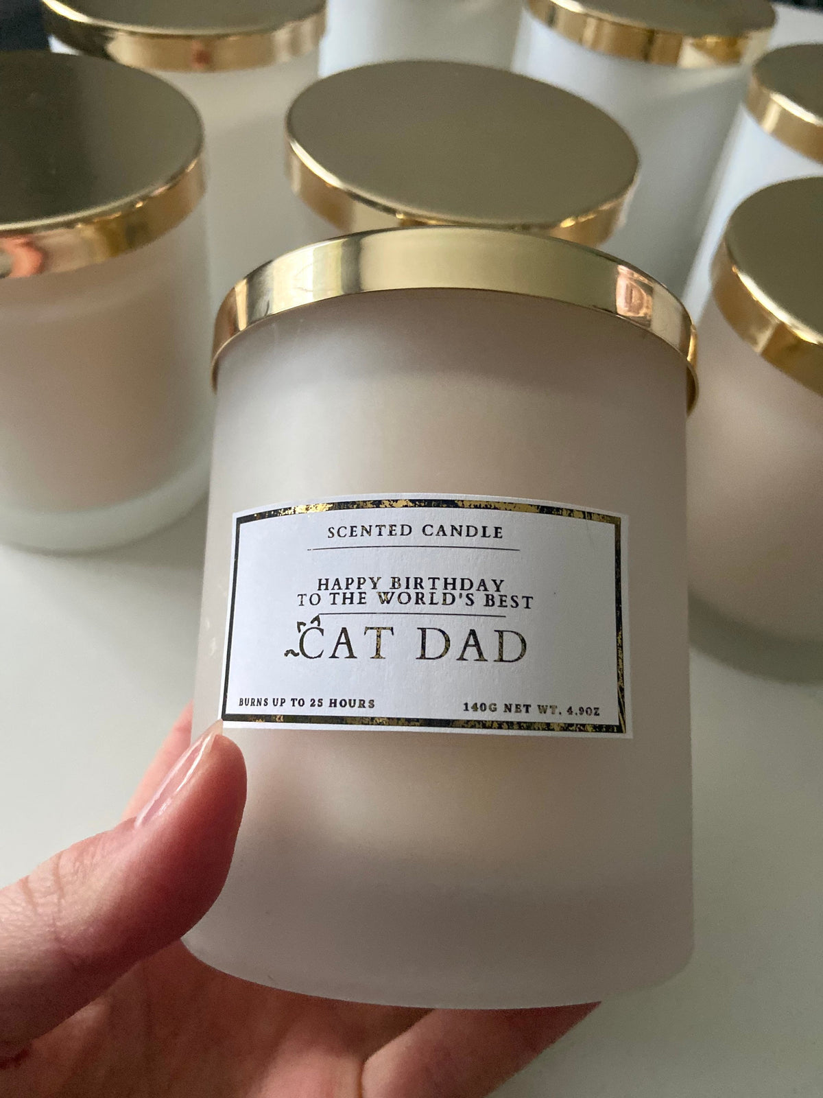 Happy Birthday To The World’s Best Cat Dad Candle