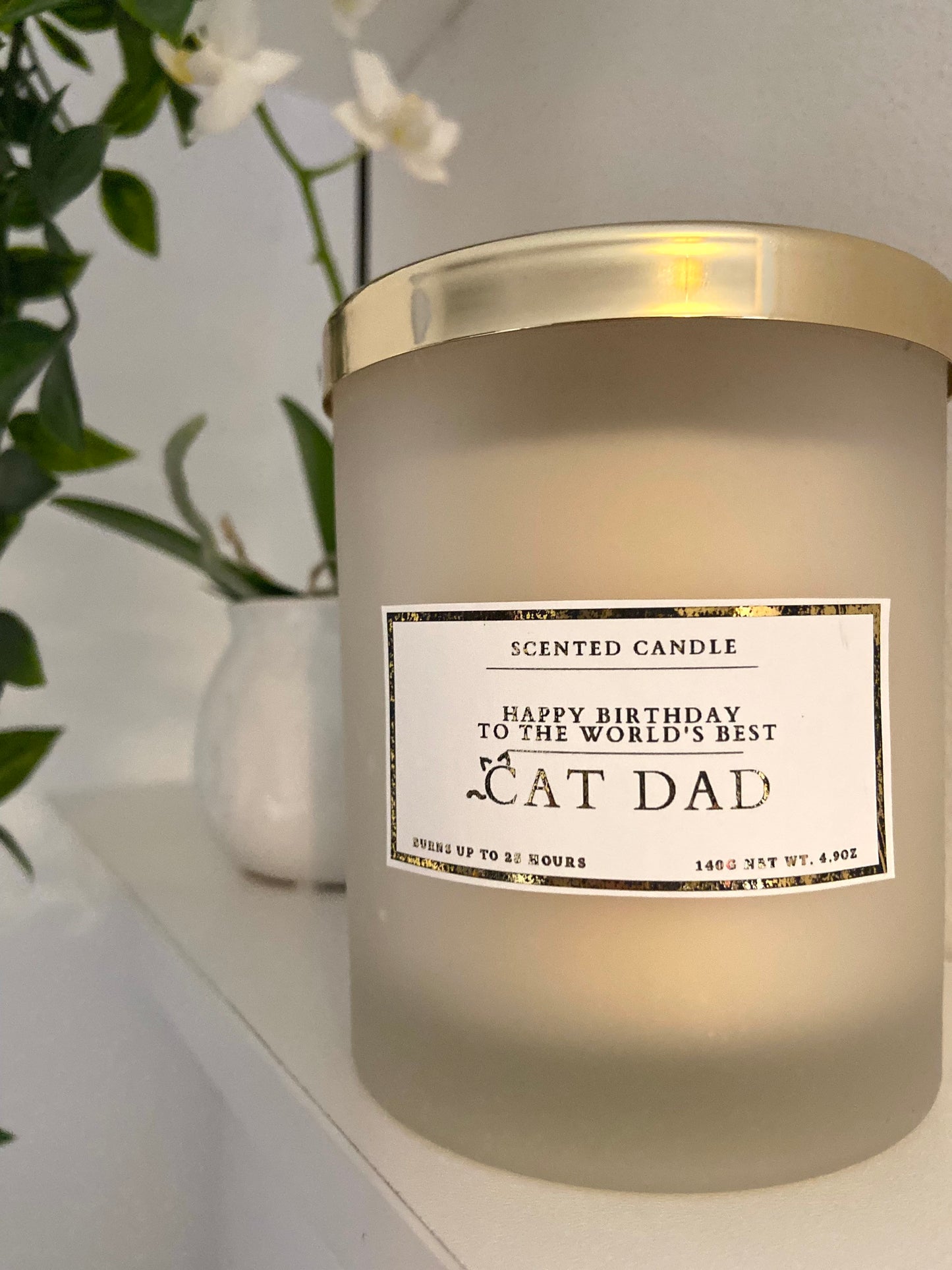 Happy Birthday To The World’s Best Cat Dad Candle