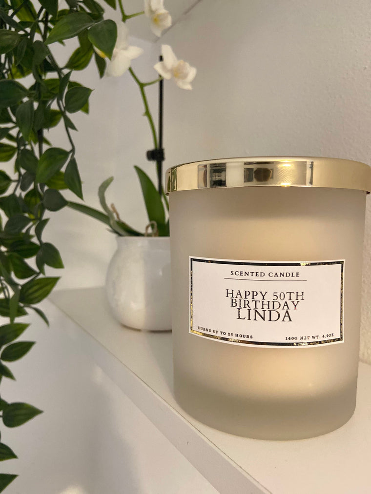 Personalised Happy 50th Birthday Candle