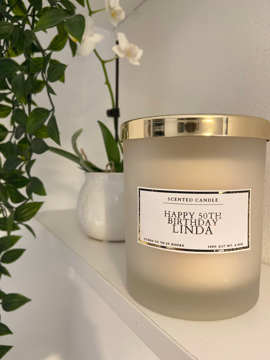 Personalised Happy 50th Birthday Candle