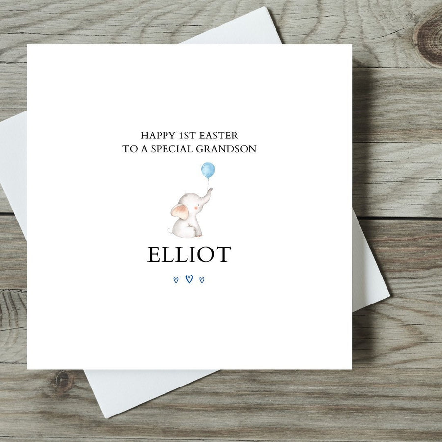 Happy 1st Easter To A Special Grandson Personalised Card