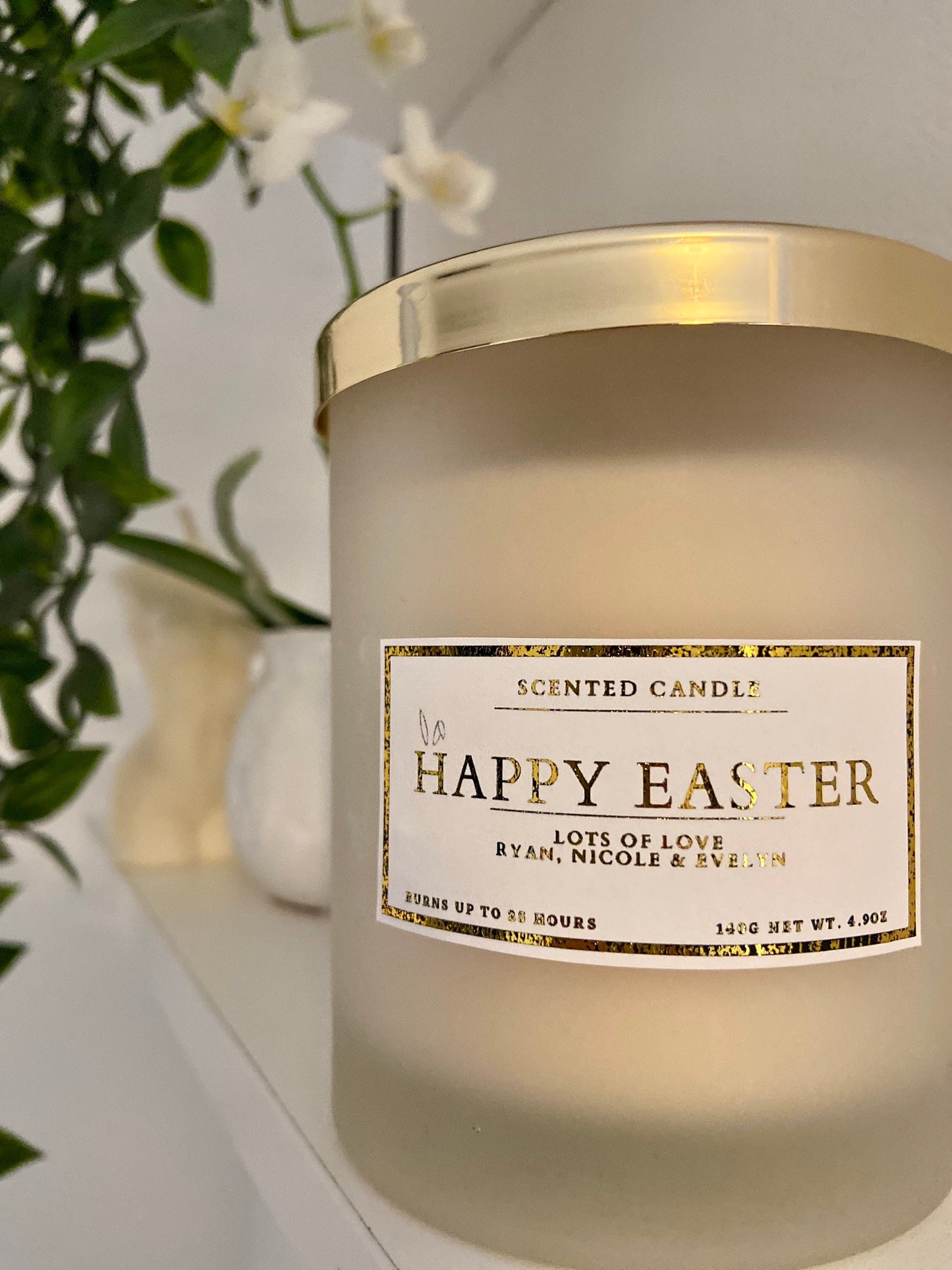 Happy Easter Personalised Family Candle