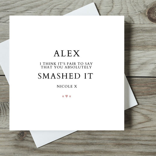 Personalised Smashed It Card