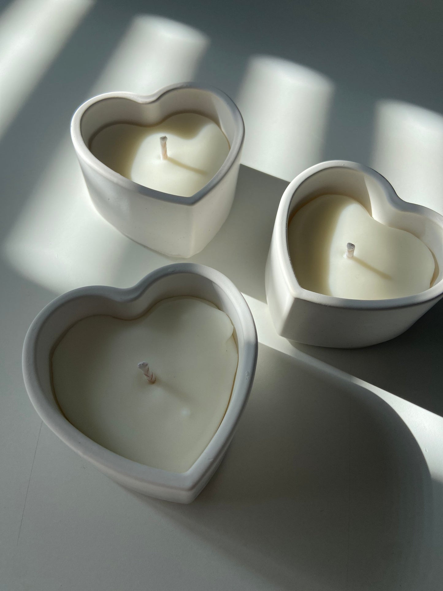 Stone Heart Candle Pot | Candle Set | Cute Candles | Heart Shaped Candles | Love Heart Candles | Concrete Candle Pot