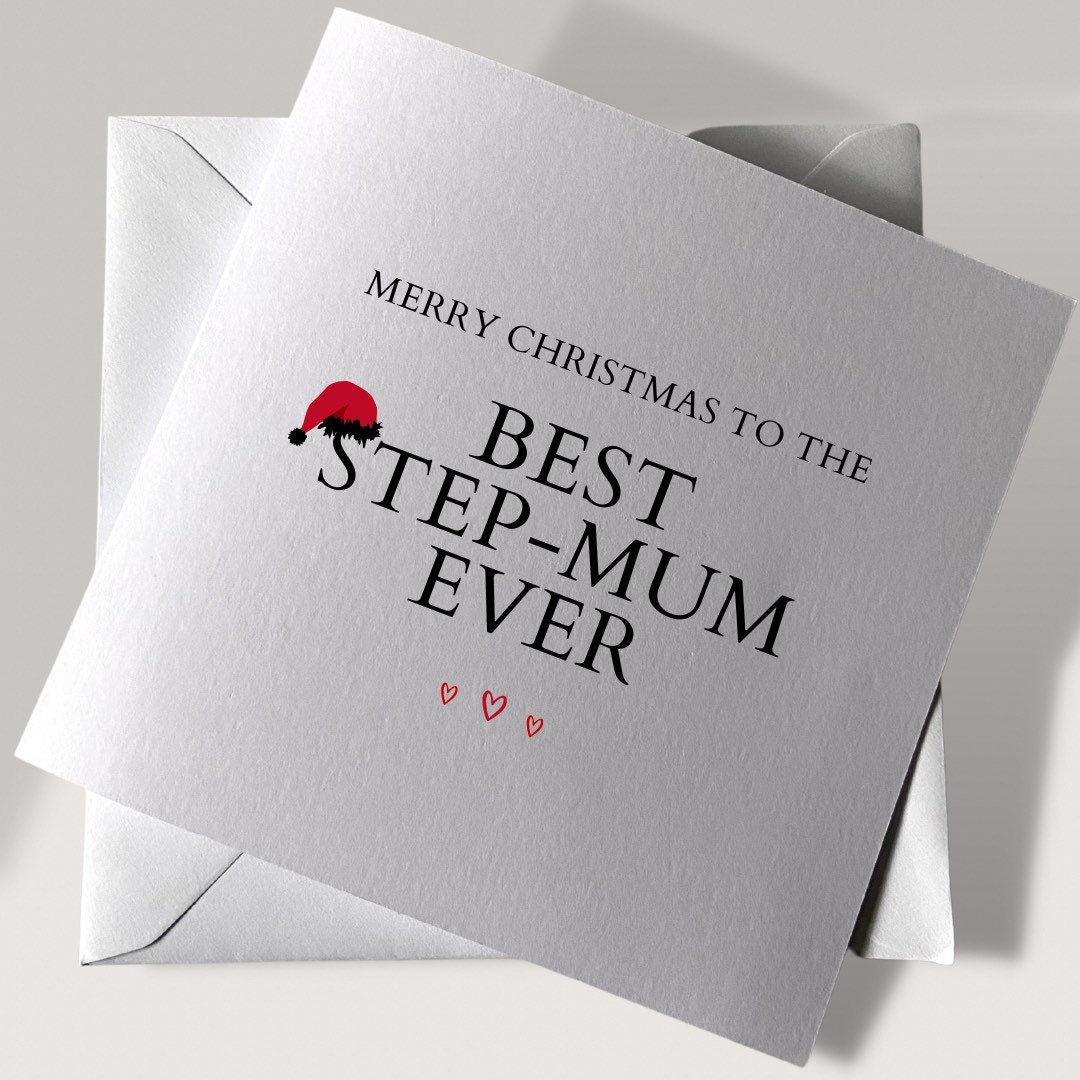 Merry Christmas To The Best Step-Mum Ever | Christmas Cards | Christmas Gifts | Merry Christmas | Personalised Christmas Cards